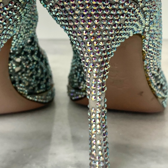 Francesco Sacco Embellished Silver Raso Argento 1811 Pumps - Picture 7 of 16